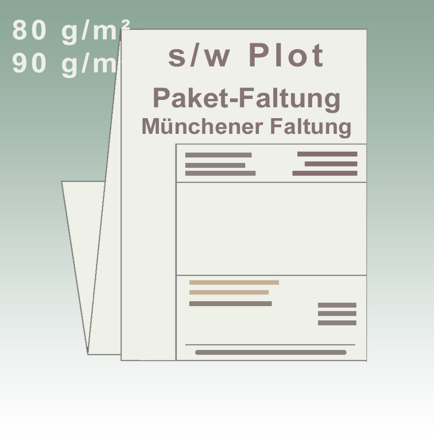 s/w Plot Paketfaltung - Münchener Faltung