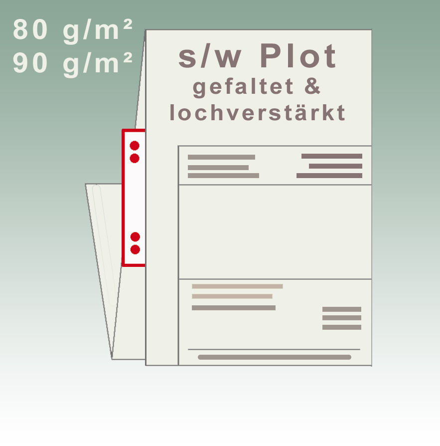 s/w Plot gefaltet & lochverstärkt